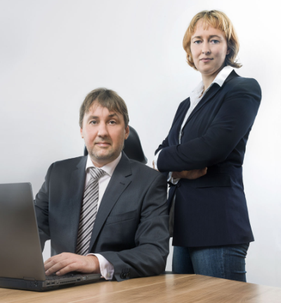 Geschäftsleitung der Firma bachinger GmbH - Prokuristin Eva Bachinger, Geschäftsführer Ing. Andreas Bachinger